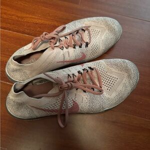 Nike Free Women’s Flyknit Running Shoes - Pink/Gray